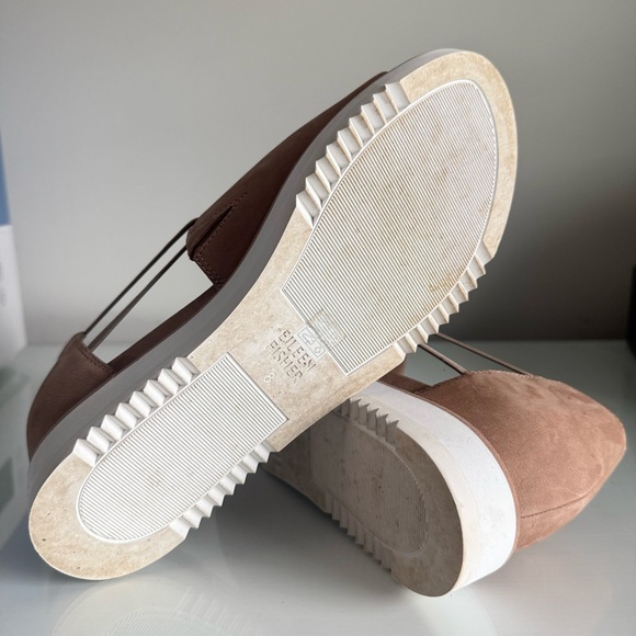 Eileen Fisher Ken Tumbled Nubuck Leather Sandal Elastic Platform Size 8 - Picture 9 of 11